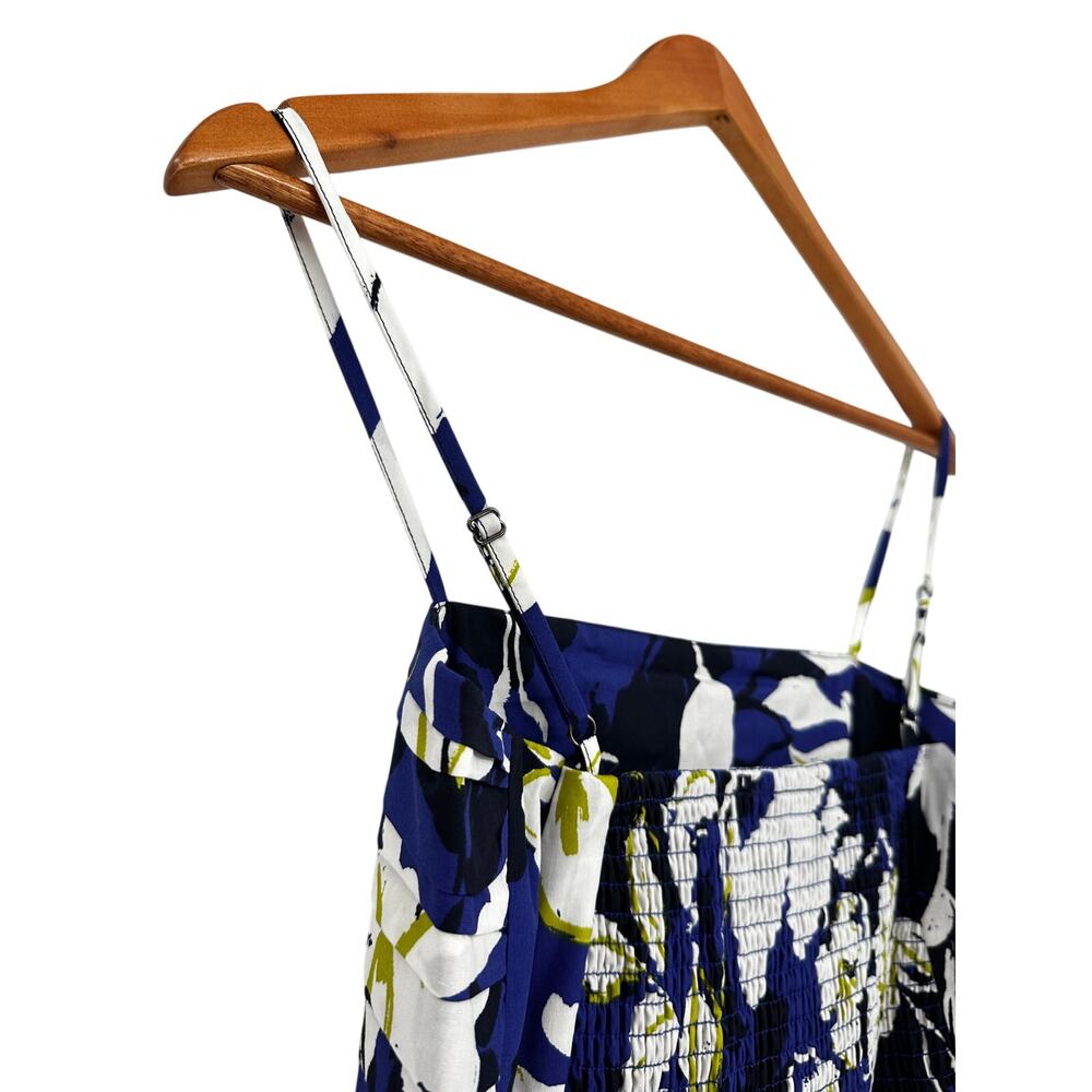 EVEREVE NWT Emmie Ruched Midi Dress in Blue Bold Floral // S - Picture 9 of 12